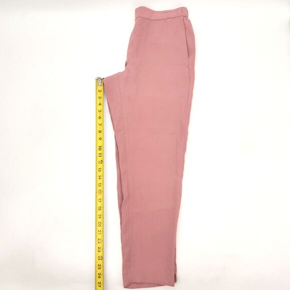 J Crew Drapey Pull On Trousers Pants Womens 8 Pink Straight Leg Office Work Chic - Picture 6 of 9